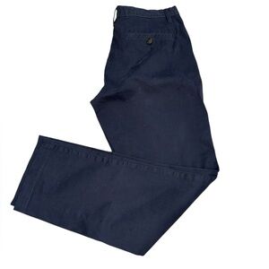14th & Union Men's 30x32 Slim Fit Flat Front Chino Trousers Navy Blue